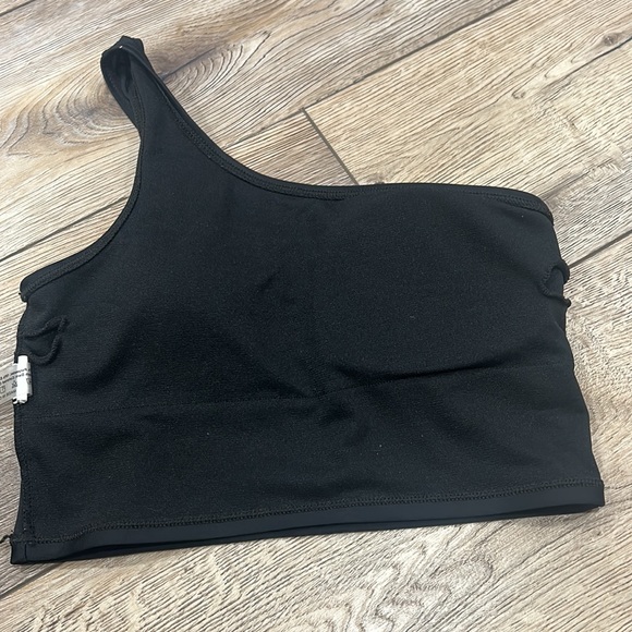 Black one shoulder strap bathing suit top size 10-12 from SHEIN - Picture 3 of 3